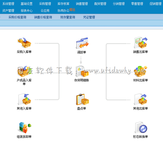 用友T+进销存软件免费版操作界面图示