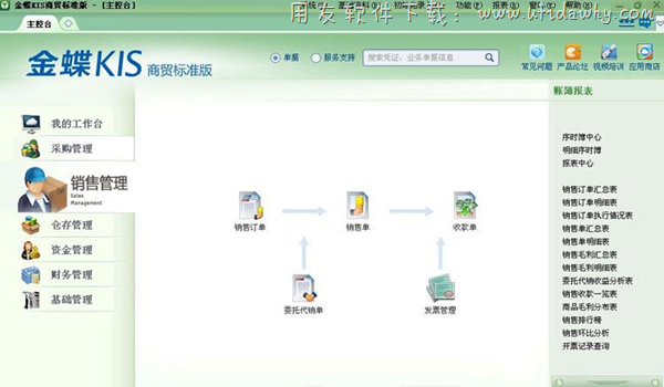 金蝶KIS商贸标准版销售管理界面截图