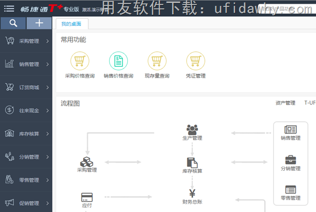 畅捷通T+12.1普及版软件操作界面图示