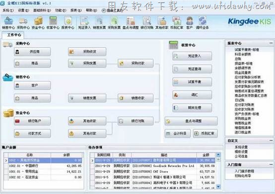 金蝶KIS国际版中文版软件操作界面图示