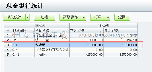 统计现金银行余额操作图示