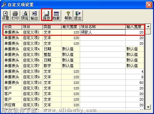 进行自定义项设置