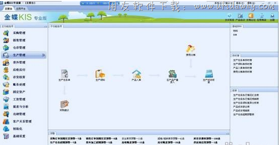 金蝶KIS生产版软件操作界面图示