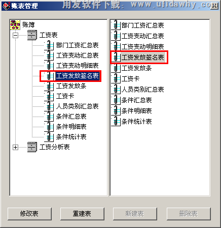 工资发放签名表图示