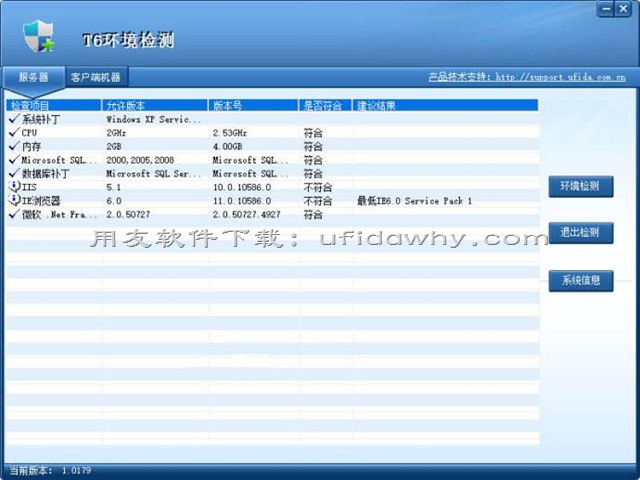 用友T6企业管理软件环境检测通不过？操作系统不符合？