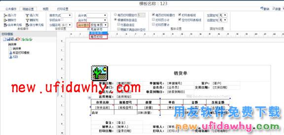 用友畅捷通T+打印模板如何增加合计行的图文操作教程 T+产品 第9张