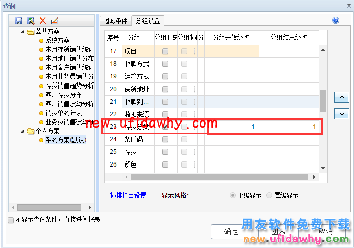 T+12.1中存货设置了2级分类，如何查询报表时按照2级分类进行汇总 T+产品